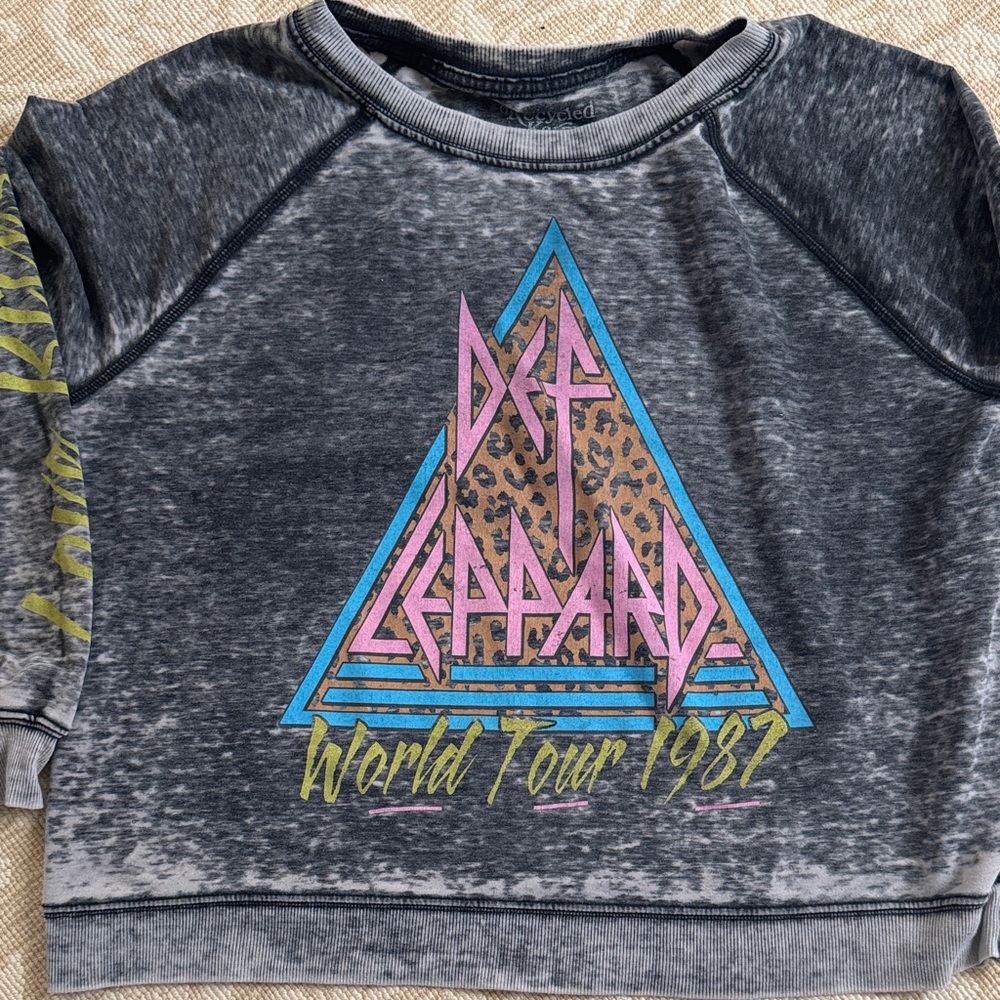 Karma Kids Def Leppard Graphic Sweatshirt - Black and Gray